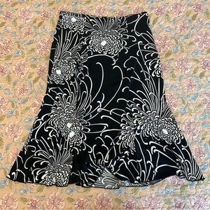Vintage Y2K Black & White Floral Women's Skirt
